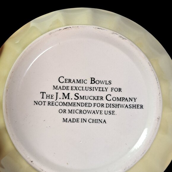 Vintage Ceramic Ice Cream Bowls Set of 4 Made Exclusively for JM Smuckers Co - Picture 5 of 13